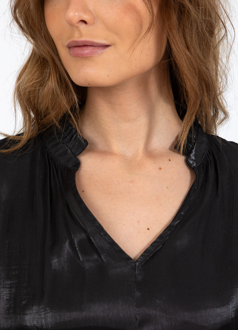 CC Heart CC HEART JOLIE METALLIC-TOP MIT RAFFUNGEN Shirt/Blouse Black - 100