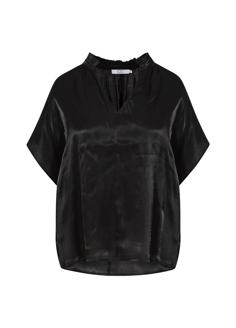 CC Heart CC HEART JOLIE METALLIC-TOP MIT RAFFUNGEN Shirt/Blouse Black - 100