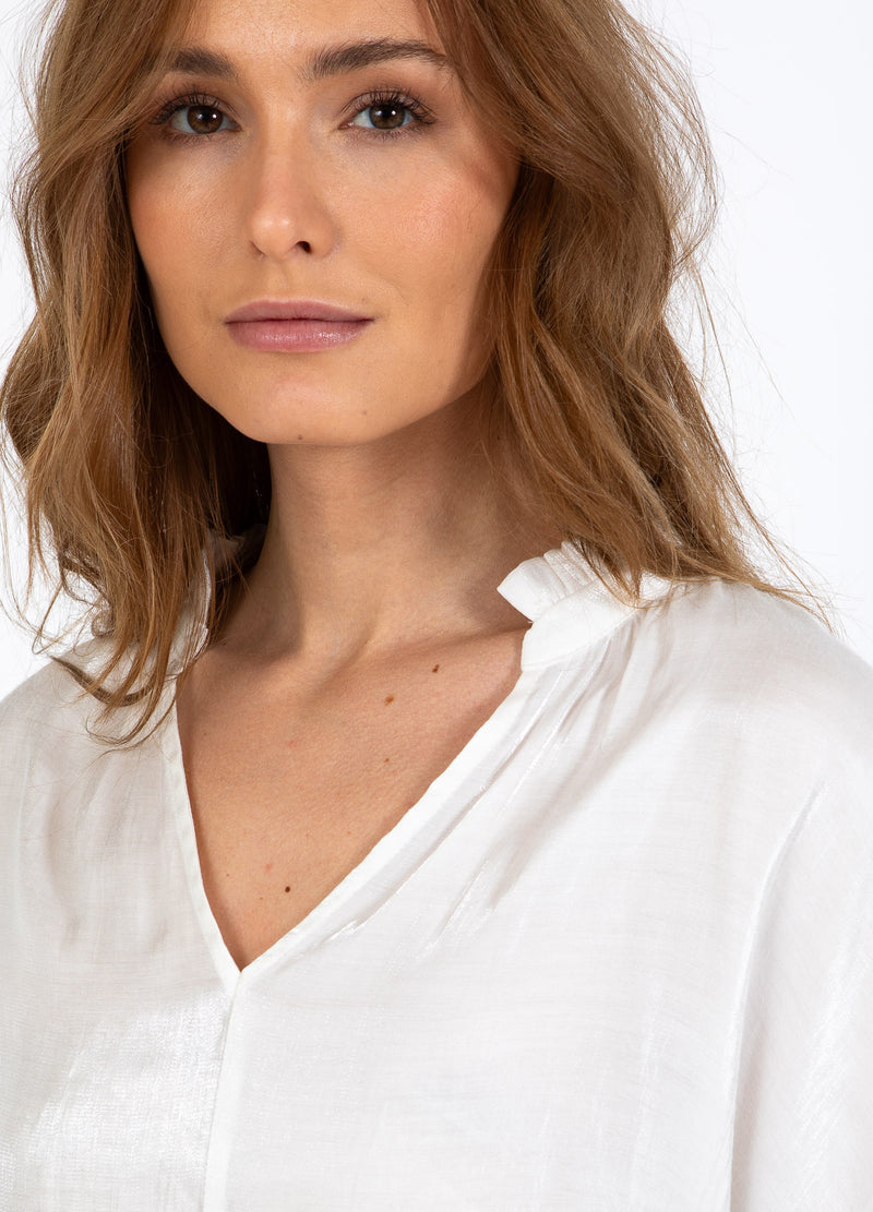 CC Heart CC HEART JOLIE METALLIC-TOP MIT RAFFUNGEN Shirt/Blouse White - 200