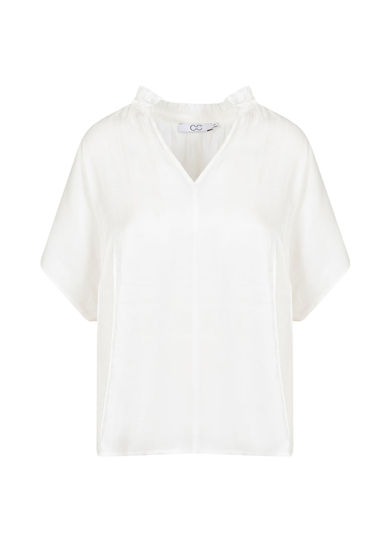 CC Heart CC HEART JOLIE METALLIC-TOP MIT RAFFUNGEN Shirt/Blouse White - 200