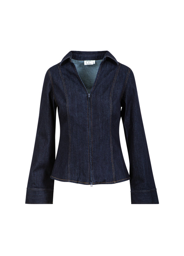 CC Heart CC HEART KALANI DENIM REIßVERSCHLUSSHEMD Shirt/Blouse Dark denim blue - 587