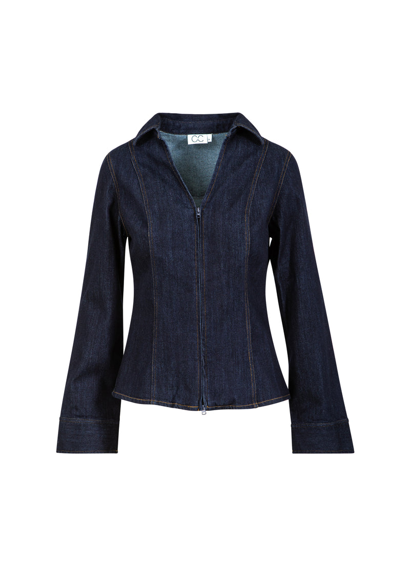 CC Heart CC HEART KALANI DENIM REIßVERSCHLUSSHEMD Shirt/Blouse Dark denim blue - 587