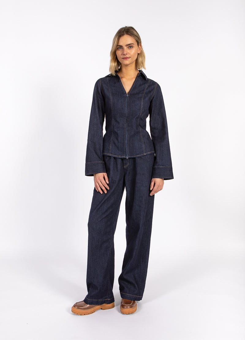 CC Heart CC HEART KALANI DENIM REIßVERSCHLUSSHEMD Shirt/Blouse Dark denim blue - 587