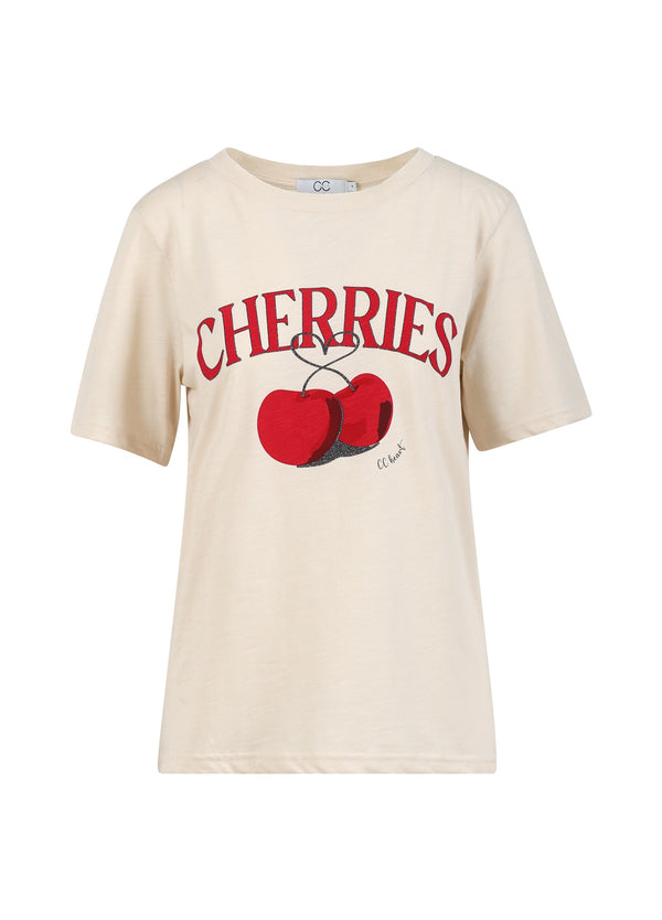 CC Heart CC HEART KIRSCHEN T-SHIRT - MITTLERE ÄRMEL T-Shirt Creme - 241