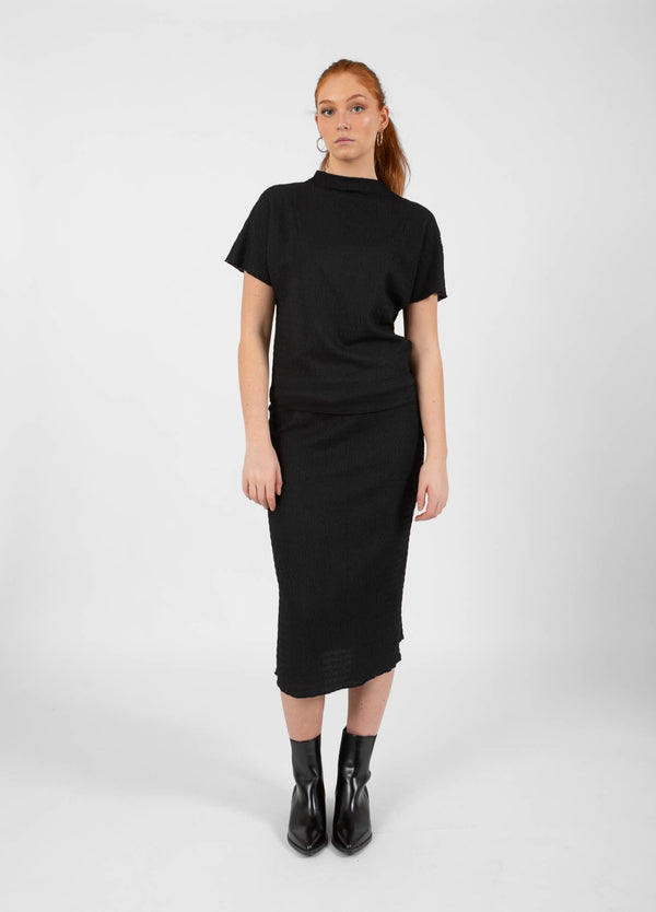 CC Heart CC HEART KORA GERAFFTER HALSAUSSCHNITT BLUSE Shirt/Blouse Black - 100