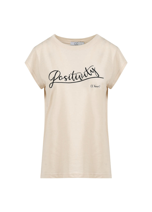 CC Heart CC HEART POSITIVITY T-SHIRT - KAP-ÄRMEL T-Shirt Creme - 241