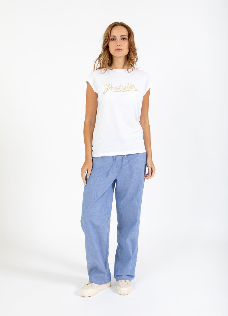CC Heart CC HEART POSITIVITY T-SHIRT - KAP-ÄRMEL T-Shirt White/gold - 200