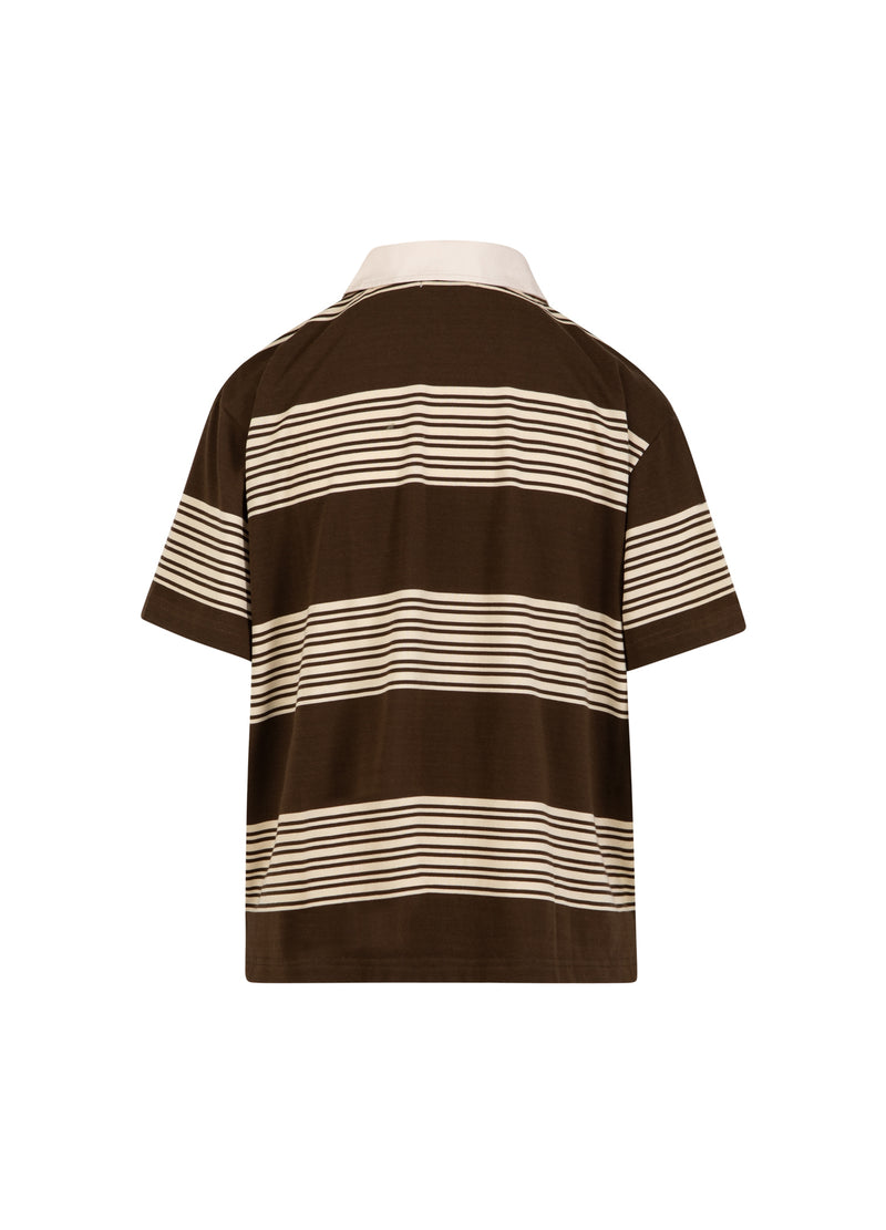 CC Heart CC HEART RUTH POLO SHIRT KURZARM Shirt/Blouse Brown stripe - 344
