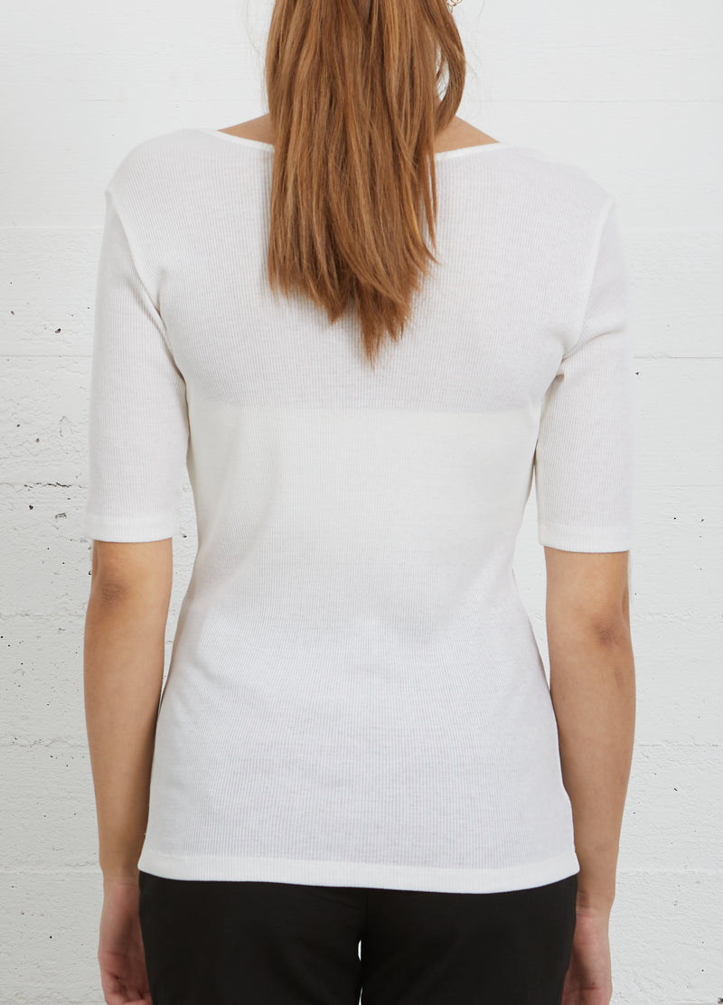 CC Heart  CC HEART SEIDEN-T-SHIRT MIT RUNDHALSAUSSCHNITT Top - Short sleeve White - 200