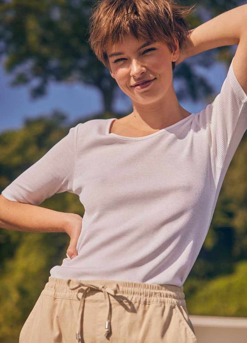 CC Heart  CC HEART SEIDEN-T-SHIRT MIT RUNDHALSAUSSCHNITT Top - Short sleeve White - 200