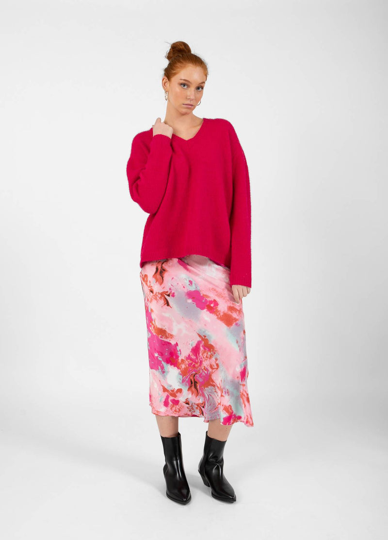 CC Heart   CC HEART SKYLER MITTELLANGER BEDRUCKTER ROCK  Skirt Red/pink flower - 661