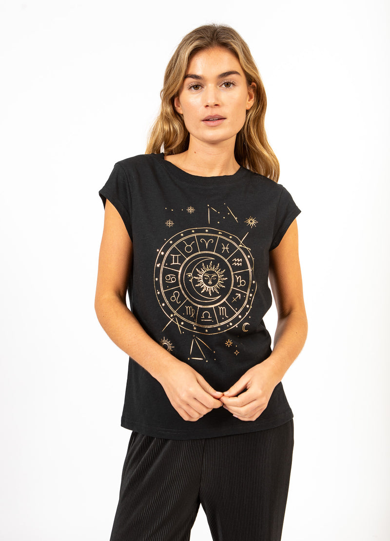 CC Heart CC HEART SOLEIL TEE - CAP ÄRMEL T-Shirt Black - 100