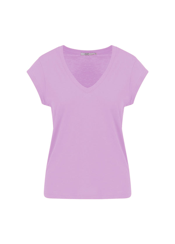 CC Heart CC HEART V-AUSSCHNITT T-SHIRT T-Shirt Lavender - 824