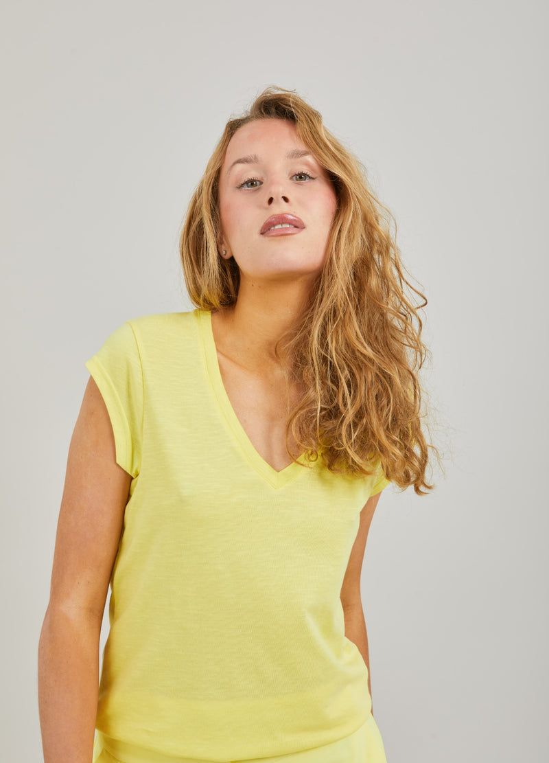 CC Heart CC HEART V-AUSSCHNITT T-SHIRT T-Shirt Warm lemon - 784