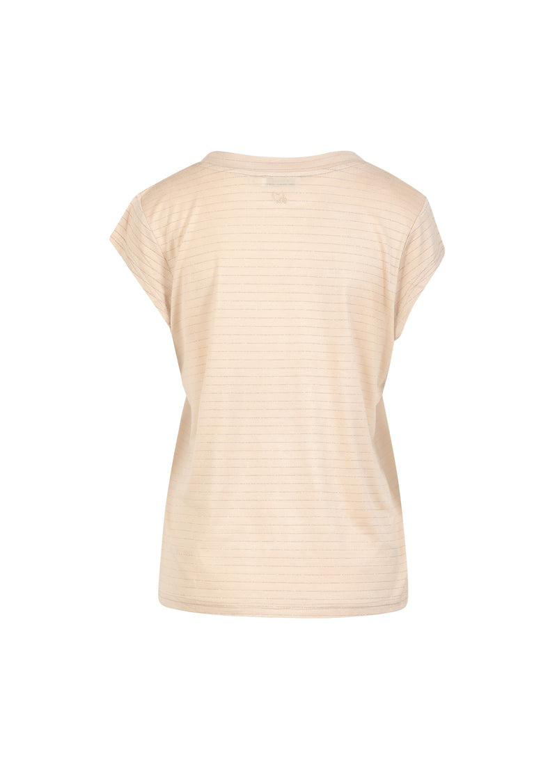 CC Heart CC HERZ GLITZER TEE - CAP ÄRMEL T-Shirt Creme lurex - 241