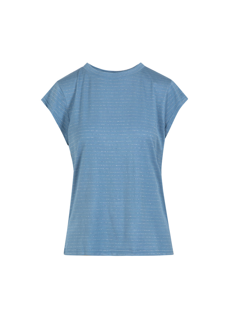 CC Heart CC HERZ GLITZER TEE - CAP ÄRMEL T-Shirt Mid blue lurex - 558