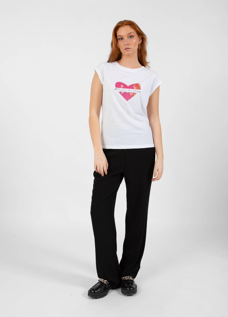 CC Heart CC HERZ GLÜCKLICH T-SHIRT T-Shirt White - 200 (Pink print)