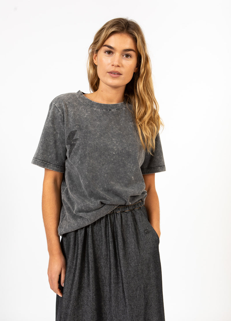 CC Heart CC HERZ LIGHTNING TEE - MITTELÄRMEL T-Shirt Washed grey - 180