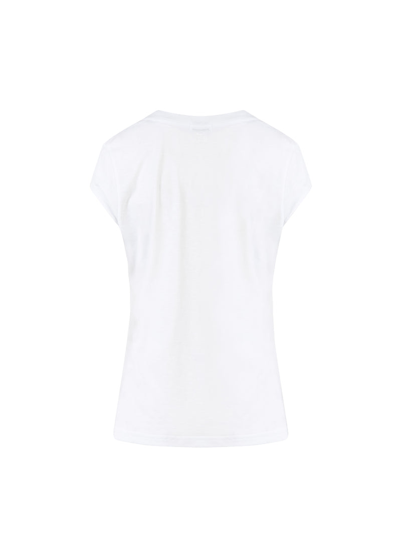 CC Heart CC HERZ NOSTALGIE TEE - KAPPENÄRMEL T-Shirt White/Rose gold emb - 200