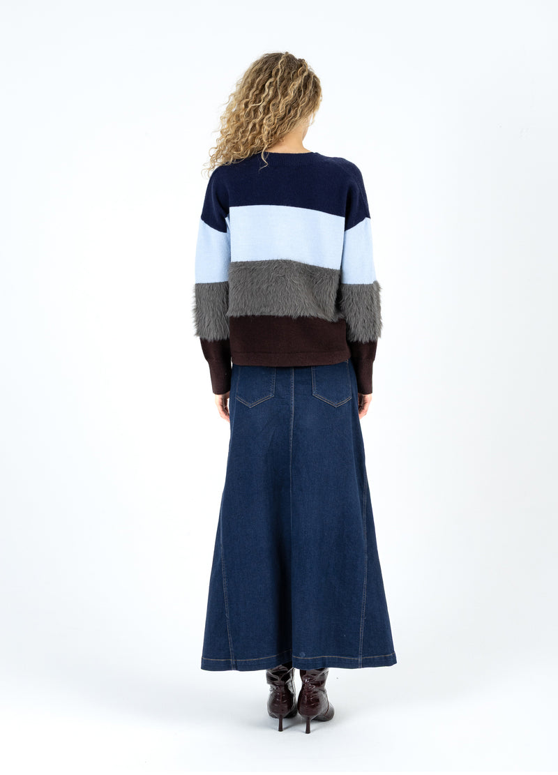 Coster Copenhagen COLORBLOCK STRICK MIT PELZIGEN ÄRMELN Knitwear Mix - 999