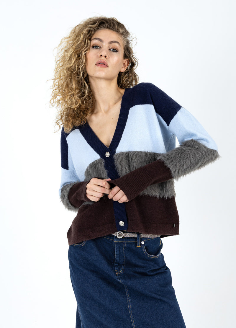 Coster Copenhagen COLORBLOCK STRICK MIT PELZIGEN ÄRMELN Knitwear Mix - 999