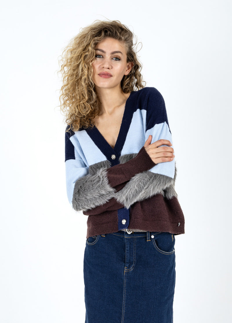 Coster Copenhagen COLORBLOCK STRICK MIT PELZIGEN ÄRMELN Knitwear Mix - 999