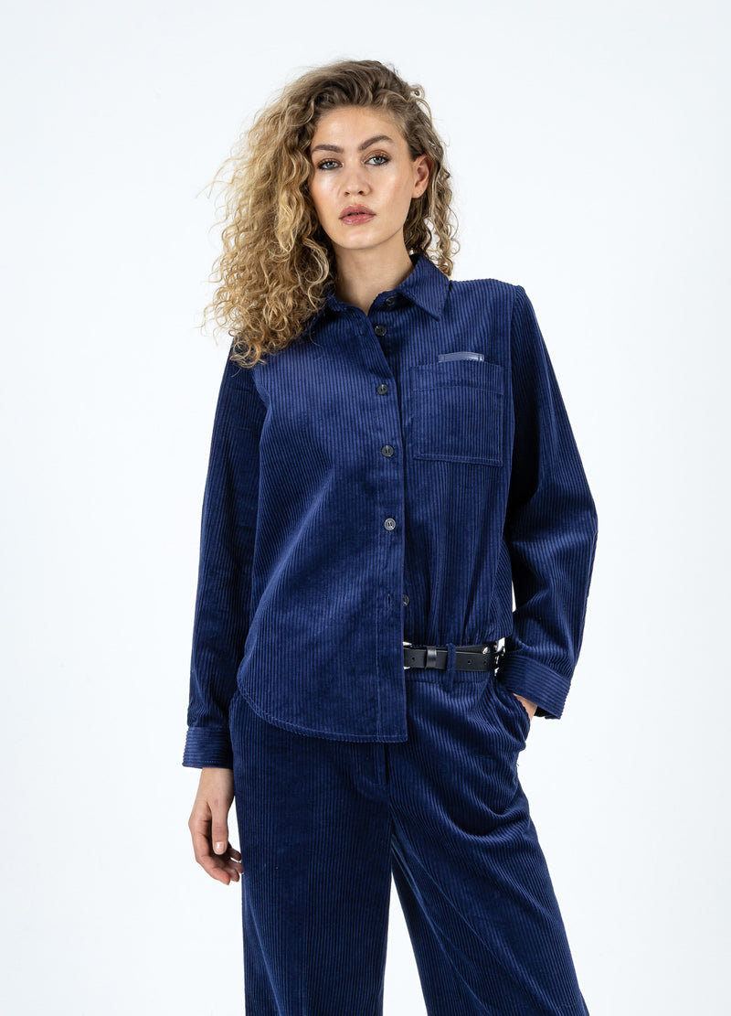 Coster Copenhagen CORDHEMD Shirt/Blouse Eclipse blue - 555