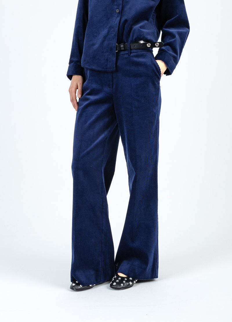 Coster Copenhagen CORDHOSE - PETRA PASSFORM Pants Eclipse blue -555