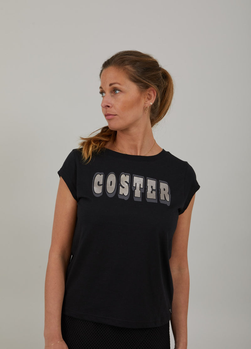 Coster Copenhagen  COSTER SPORT T-SHIRT - FLÜGELÄRMEL  T-Shirt Black - 100