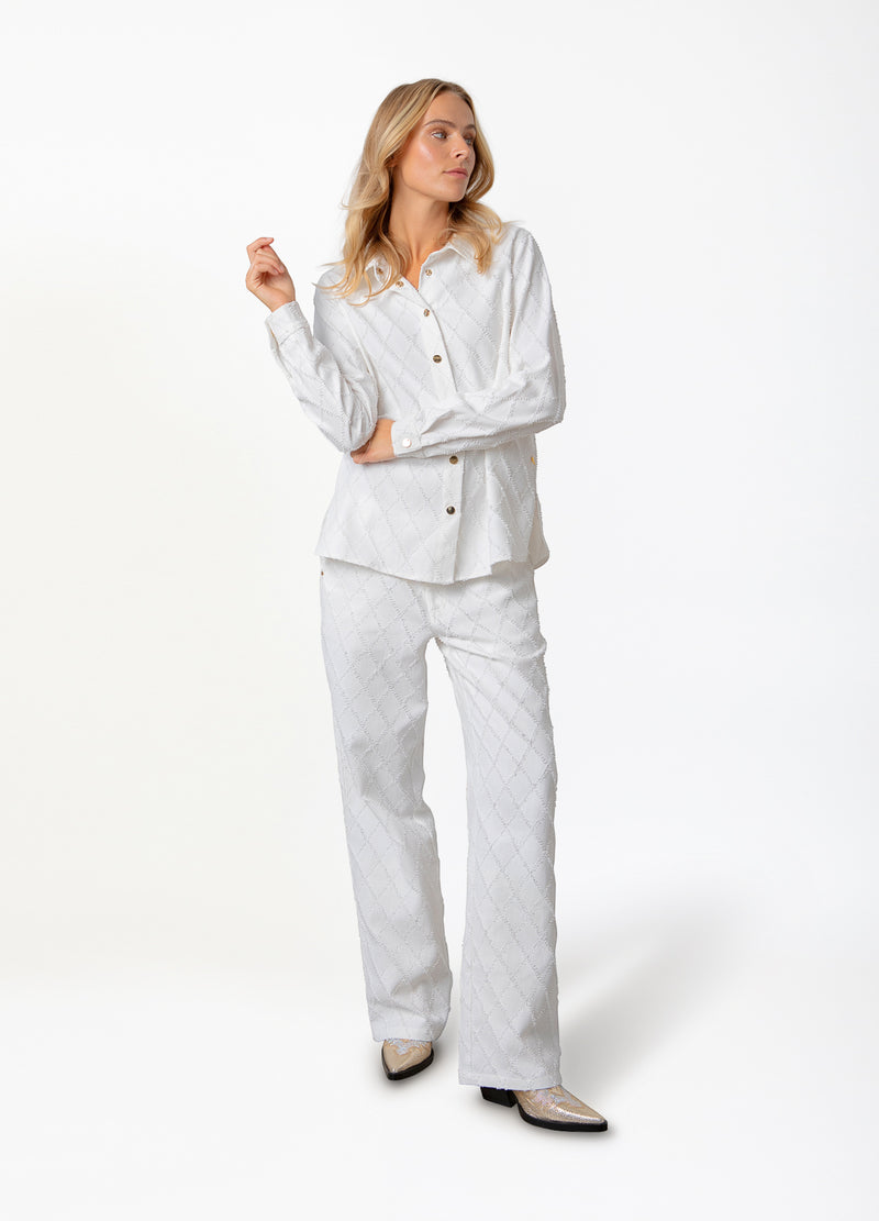 Coster Copenhagen DENIM HOSE MIT STRUKTUR - PETRA PASSFORM Pants White - 200