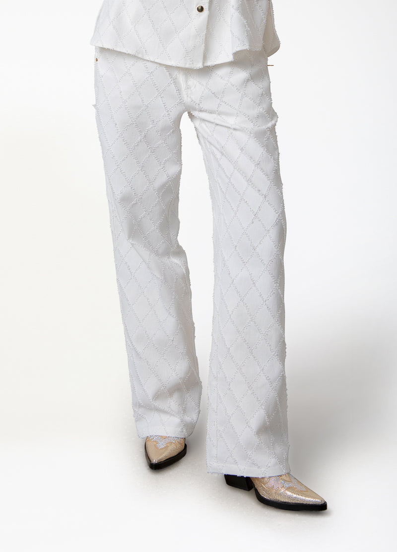 Coster Copenhagen DENIM HOSE MIT STRUKTUR - PETRA PASSFORM Pants White - 200
