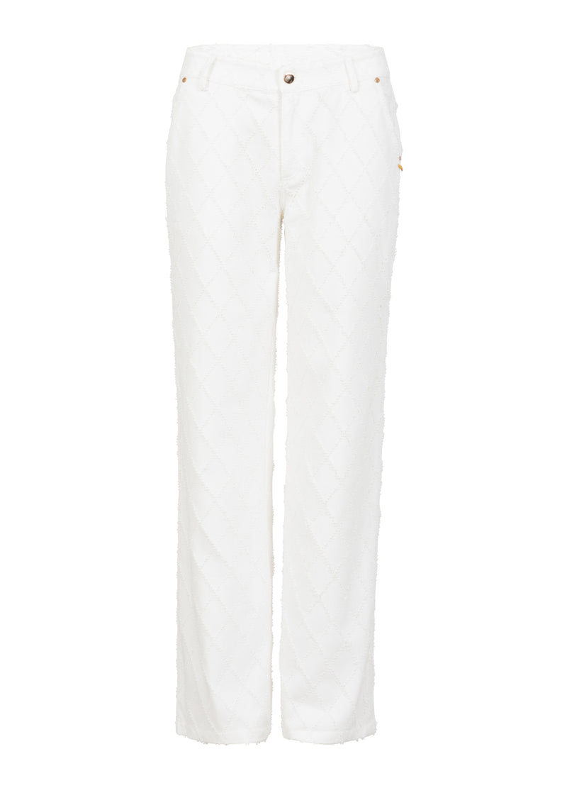 Coster Copenhagen DENIM HOSE MIT STRUKTUR - PETRA PASSFORM Pants White - 200