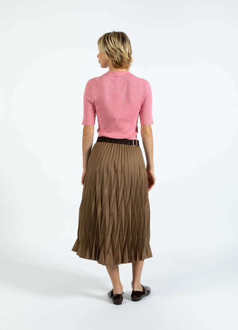 Coster Copenhagen DIAMANT PLISSIERTE ROCK Skirt Taupe sand - 393