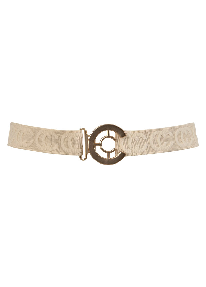 Coster Copenhagen ELASTISCHES LOGO-GÜRTEL Accessories Creme - 241