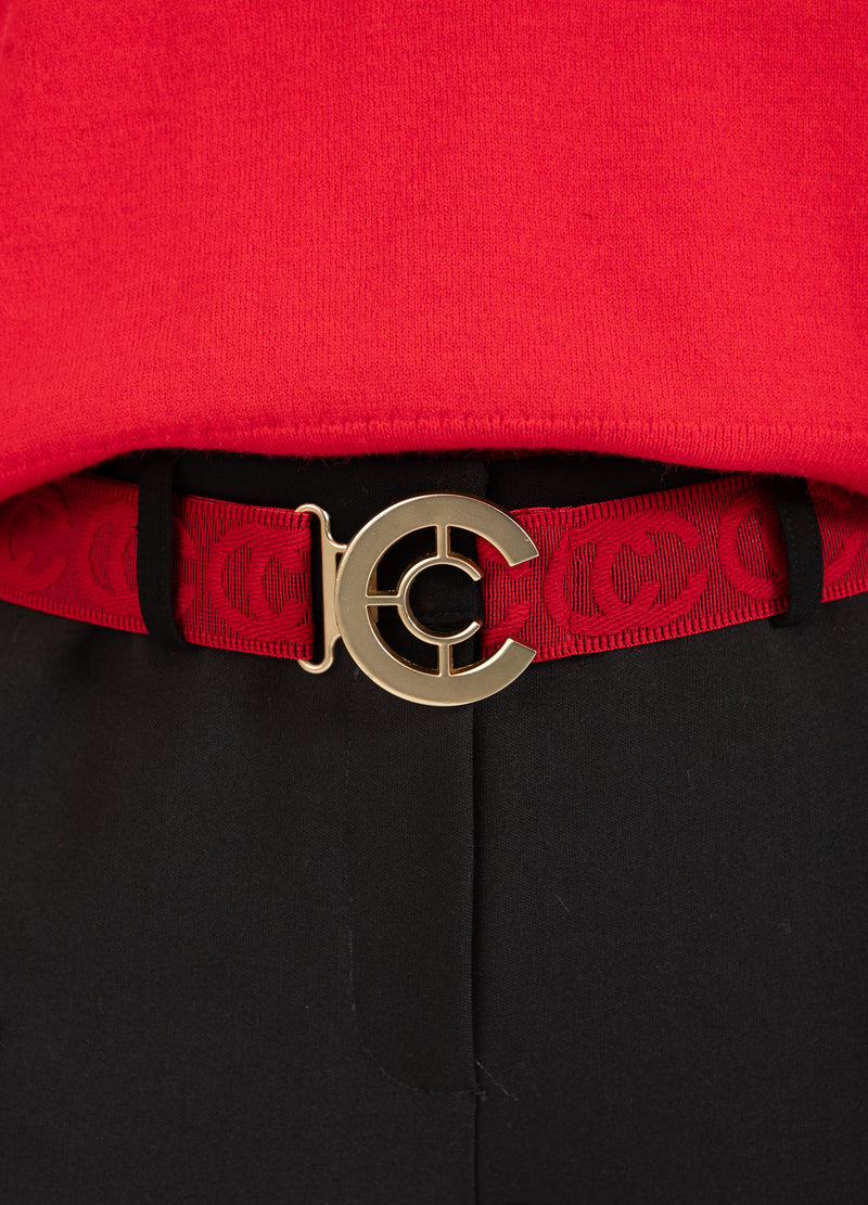 Coster Copenhagen ELASTISCHES LOGO-GÜRTEL Accessories Scarlet red - 618