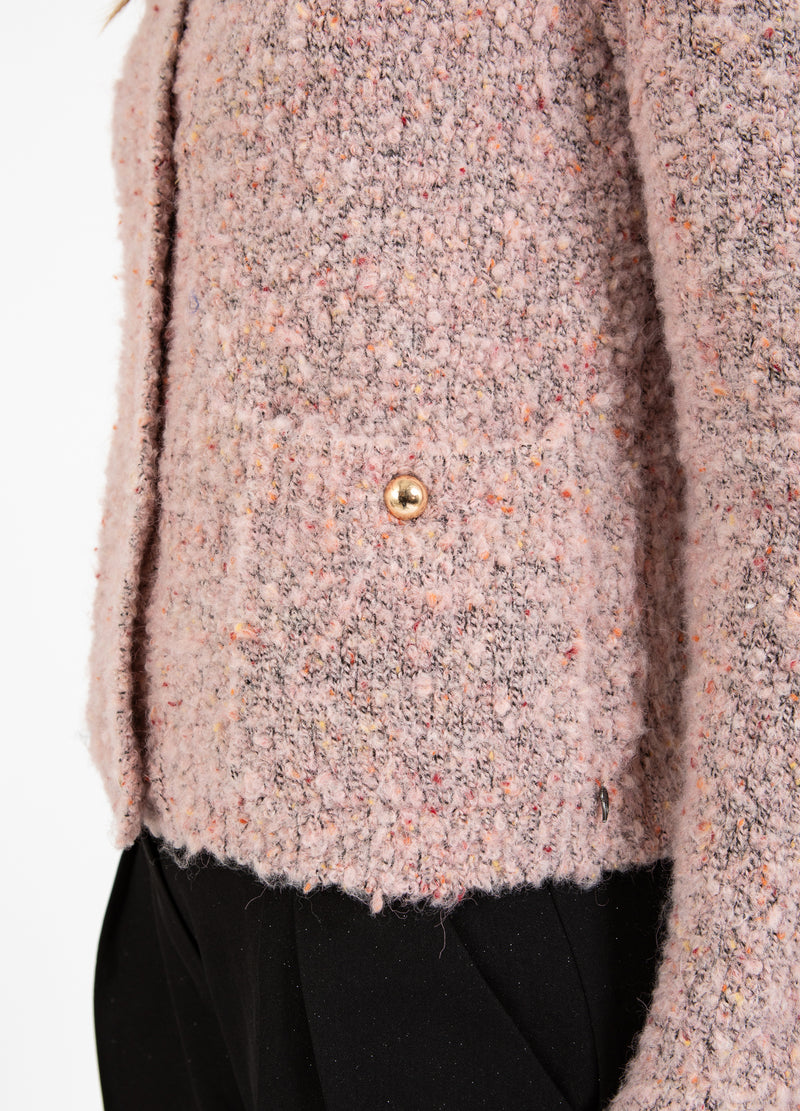 Coster Copenhagen ENGE BOUCLE STRICKJACKE Knitwear Rose boucle - 677