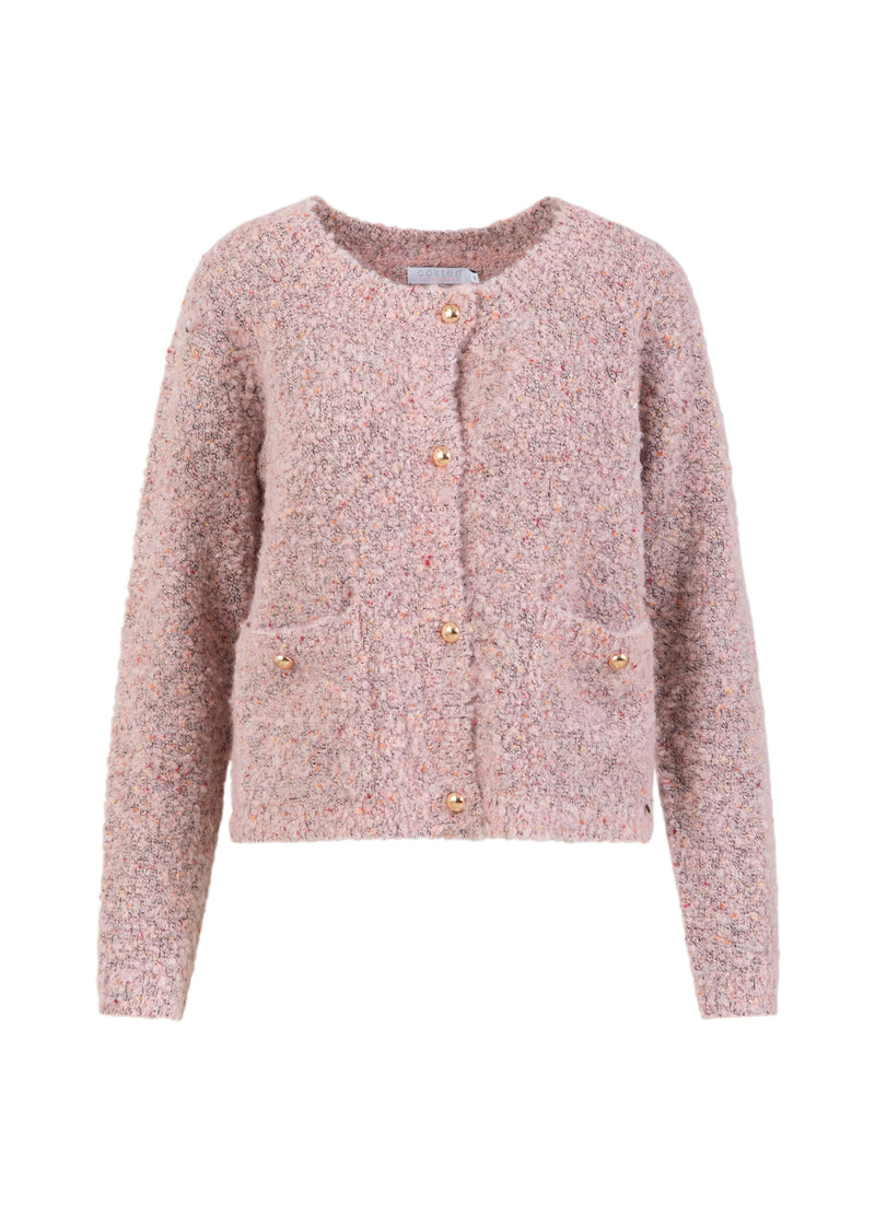 Coster Copenhagen ENGE BOUCLE STRICKJACKE Knitwear Rose boucle - 677