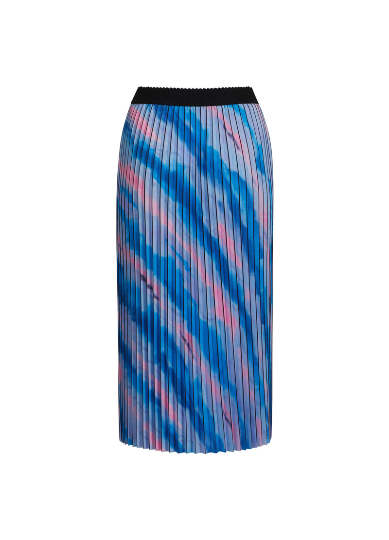 Coster Copenhagen FALTENROCK MIT VERBLASSTEM STREIFENDRUCK Skirt Faded stripe print blue - 509
