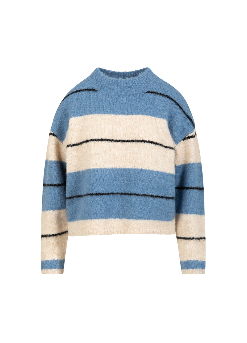 Coster Copenhagen FLAUSCHIG GESTREIFTER STRICK Knitwear Blue/creme stripe - 589