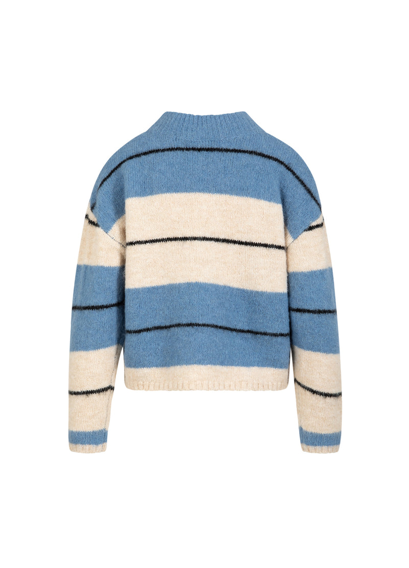 Coster Copenhagen FLAUSCHIG GESTREIFTER STRICK Knitwear Blue/creme stripe - 589