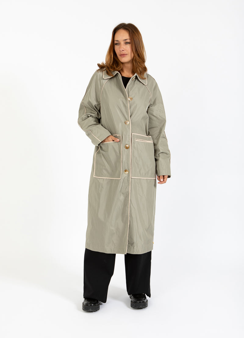 Coster Copenhagen GEBUNDENER TRENCHCOAT Outerwear Mud army - 359