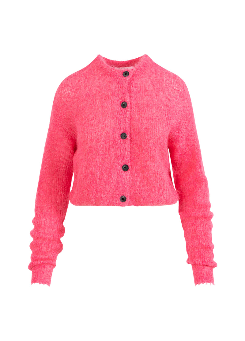 Coster Copenhagen GECROPPTER STRICK-CARDIGAN Knitwear Bright pink - 663