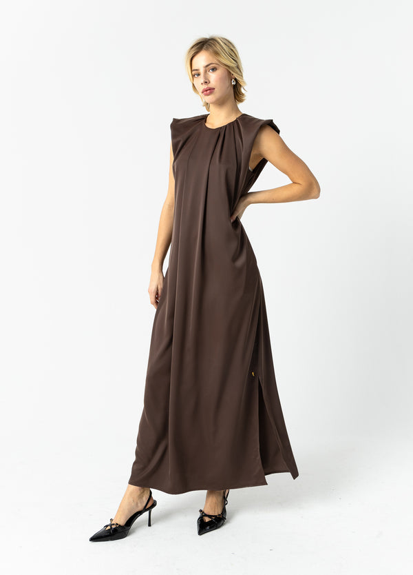 Coster Copenhagen GEDRAPEES KLEID Dress Warm brown - 367