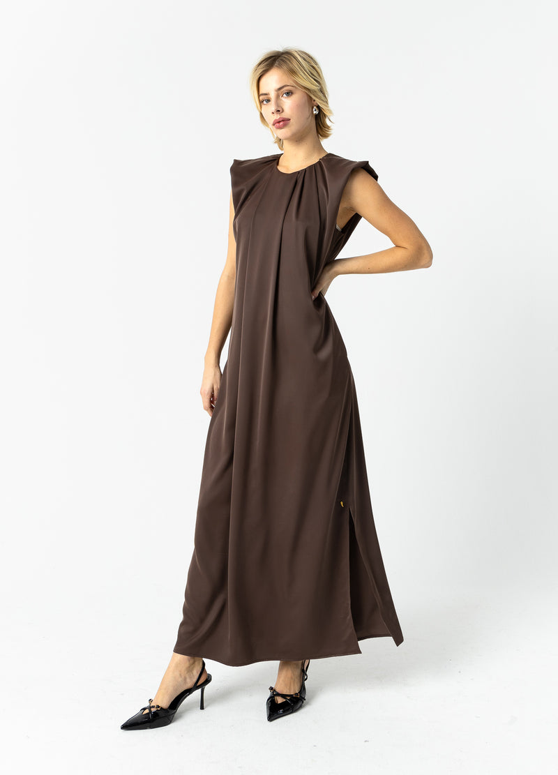 Coster Copenhagen GEDRAPEES KLEID Dress Warm brown - 367
