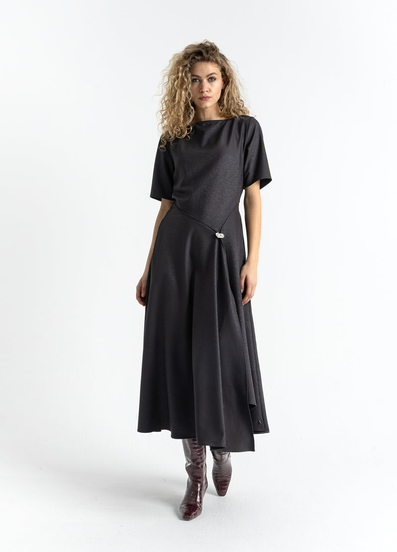Coster Copenhagen GEFALTETES GLITZERKLEID Dress Black - 100