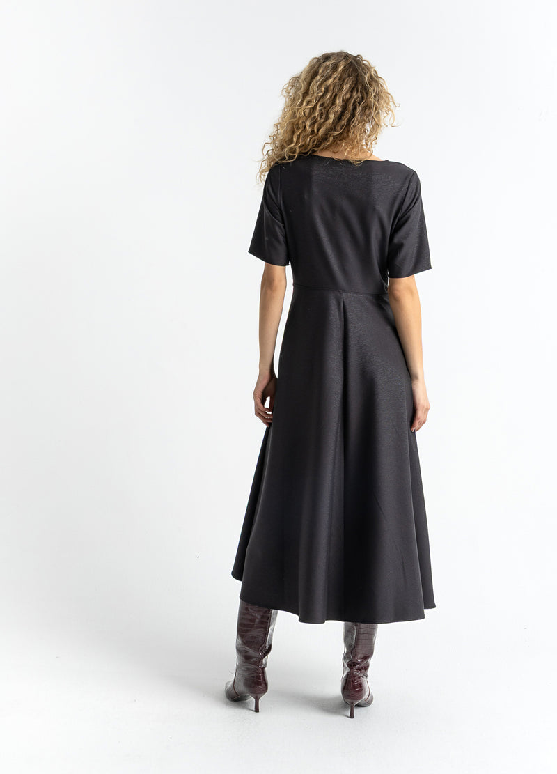 Coster Copenhagen GEFALTETES GLITZERKLEID Dress Black - 100