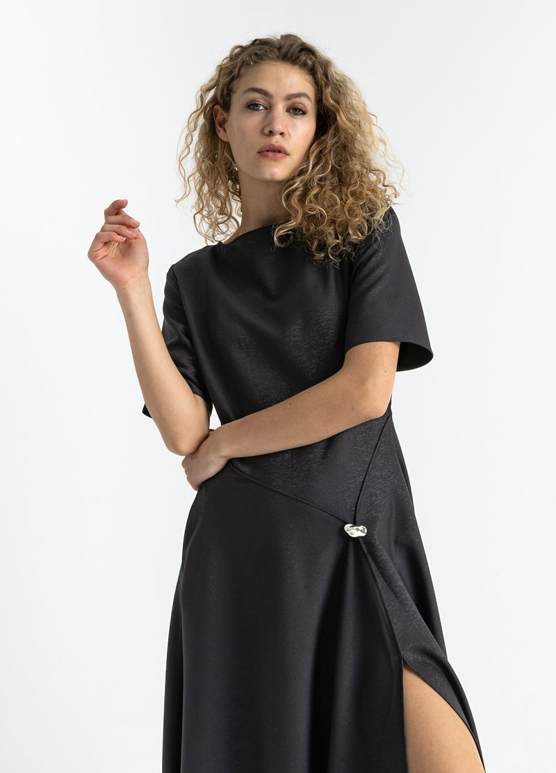 Coster Copenhagen GEFALTETES GLITZERKLEID Dress Black - 100