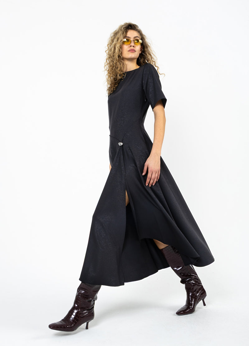 Coster Copenhagen GEFALTETES GLITZERKLEID Dress Black - 100