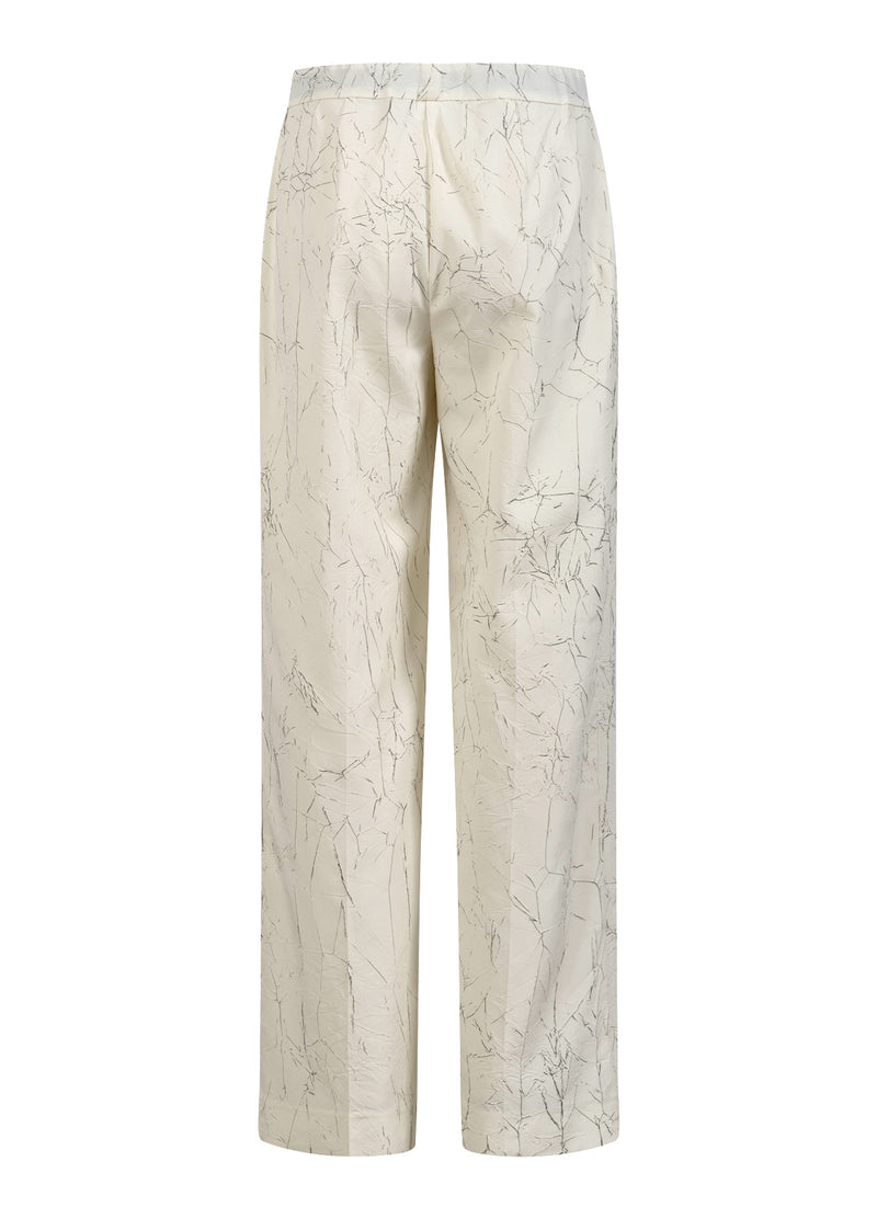 Coster Copenhagen GEKNITTERTE ANZUGHOSE - PETRA PASSFORM Pants Creme/black crinkle - 937