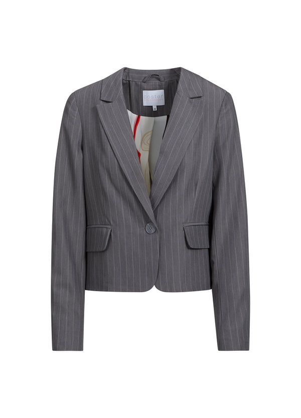Coster Copenhagen GEKÜRZTER BLAZER MIT NADELSTREIFEN - ZOE FIT Blazer Grey pinstripe - 161